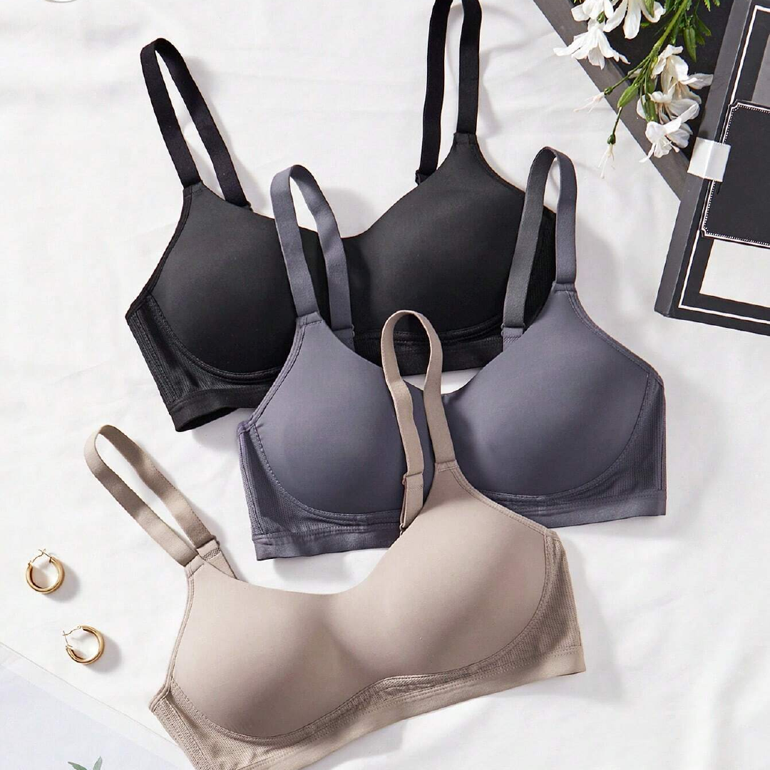 Casual Wireless Soft Cup Solid Bra