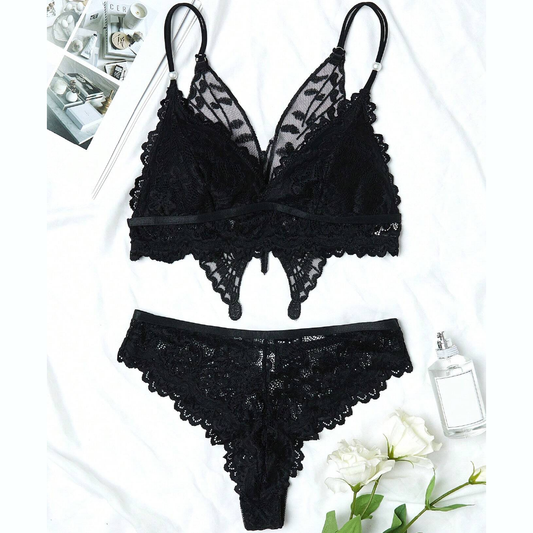 Butterfly Embroidery Bra & Panty Lingerie Set